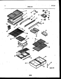 SHELVES AND SUPPORTS Diagram and Parts List for RT196PLD0  Frigidaire Refrigerator