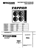 COVER Diagram and Parts List for TPC8X3XCW1  Tappan Cooktop