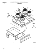 TOP / DRAWER Diagram and Parts List for MEF355BGDA  Frigidaire Range