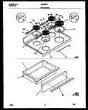 TOP / DRAWER Diagram and Parts List for GEF300PADA  Gibson Range
