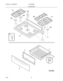 TOP / DRAWER Diagram and Parts List for GLGF386DBA  Frigidaire Range