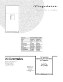 COVER Diagram and Parts List for PLT219WJKM0  Frigidaire Refrigerator