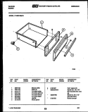 DRAWER PARTS Diagram and Parts List for 77-4957-32-10  Tappan Range