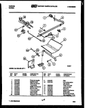 BURNER, MANIFOLD AND GAS CONTROL Diagram and Parts List for 32-1004-00-01  Tappan Range