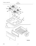 TOP / DRAWER Diagram and Parts List for FEF352DUA  Frigidaire Range
