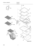 SHELVES Diagram and Parts List for FRS23KF6EMA  Frigidaire Refrigerator