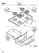TOP / DRAWER Diagram and Parts List for MGF350SBDA  Frigidaire Range