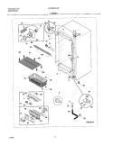 CABINET Diagram and Parts List for UL5000CA1  Frigidaire Freezer