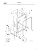 TUB Diagram and Parts List for FDB421RFS6  Frigidaire Dishwasher