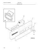 CONTROL PANEL Diagram and Parts List for FDB510CGC2  Frigidaire Dishwasher