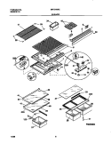 SHELVES Diagram and Parts List for MRT21NRED3  Frigidaire Refrigerator