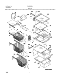 SHELVES Diagram and Parts List for GLHS280ZAB5  Frigidaire Refrigerator