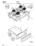 TOP / DRAWER Diagram and Parts List for MEF350SBDE  Frigidaire Range