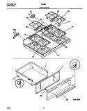 TOP / DRAWER Diagram and Parts List for 30-3982-00-06  Tappan Range