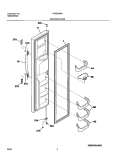 FREEZER DOOR Diagram and Parts List for FRS23W3AW7  Frigidaire Refrigerator