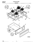 TOP / DRAWER Diagram and Parts List for MEF322SBDE  Frigidaire Range