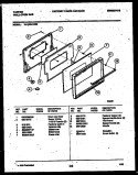DOOR PARTS Diagram and Parts List for 12-1863-00-03  Tappan Wall Oven