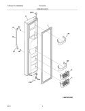 FREEZER DOOR Diagram and Parts List for FGHC2378LE3  Frigidaire Refrigerator