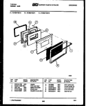 LOWER OVEN DOOR PARTS Diagram and Parts List for 72-3657-00-10  Tappan Range
