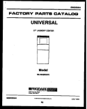 COVER Diagram and Parts List for MLXE42RBW0  Tappan Washer Dryer Combo
