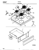 TOP / DRAWER Diagram and Parts List for FEF323BADF  Frigidaire Range