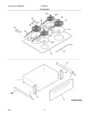 TOP/DRAWER Diagram and Parts List for FFES3005LWB  Frigidaire Range