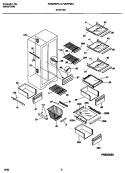 SHELVES Diagram and Parts List for F45WP26CD2  Frigidaire Refrigerator