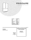 COVER Diagram and Parts List for FGHN2844LF1  Frigidaire Refrigerator