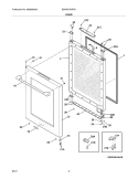 DOOR Diagram and Parts List for E24WC75HPS1  Electrolux Wine and Beverage Cooler