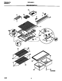 SHELVES / CONTROLS Diagram and Parts List for WRT21BGEW1  Frigidaire Refrigerator