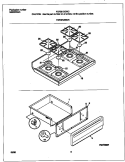 TOP / DRAWER Diagram and Parts List for FGF351SGWC  Frigidaire Range