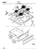TOP / DRAWER Diagram and Parts List for MEF303PCWF  Frigidaire Range