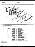 DOOR PARTS Diagram and Parts List for GF610RXD1  Frigidaire Range