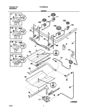BURNER Diagram and Parts List for PLGF389ACB  Frigidaire Range