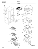SHELVES Diagram and Parts List for MRS26LGJQ2  Frigidaire Refrigerator