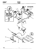 BURNER Diagram and Parts List for FGF333BAWF  Frigidaire Range