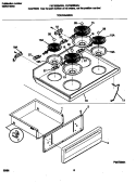 TOP / DRAWER Diagram and Parts List for FEF322BADJ  Frigidaire Range