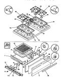 TOP / DRAWER Diagram and Parts List for GGF325BBWB  Gibson Range