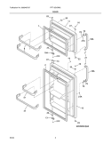 DOOR Diagram and Parts List for FRT15B1BW2  Frigidaire Refrigerator