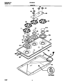 MAINTOP Diagram and Parts List for FGC6X5XEWA  Frigidaire Cooktop