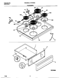 TOP / DRAWER Diagram and Parts List for TEF355BCDA  Tappan Range