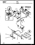 BURNER PARTS Diagram and Parts List for 30-3352-23-02  Tappan Range