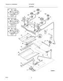 BURNER Diagram and Parts List for FGF366EME  Frigidaire Range
