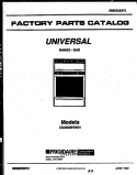 COVER Diagram and Parts List for CG300SP2WH01  Frigidaire Range