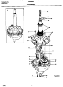 TRANSMISSION Diagram and Parts List for FWS445RBT2  Frigidaire Washer