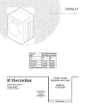 COVER Diagram and Parts List for CFW7500KW0  Crosley Washer