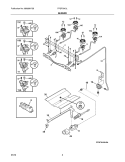 BURNER Diagram and Parts List for FFGF3013LBA  Frigidaire Range