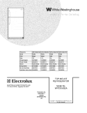 COVER Diagram and Parts List for WRT21MG3AW7  Westinghouse Refrigerator