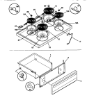 TOP / DRAWER Diagram and Parts List for TEF352SCWA  Tappan Range