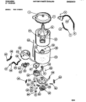 TUBS, HOSES, MOTOR Diagram and Parts List for FWL111RBW1  Frigidaire Washer